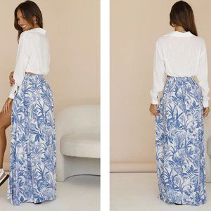 SEVEN WONDERS KIAH MAXI SKIRT BLUE FLORAL